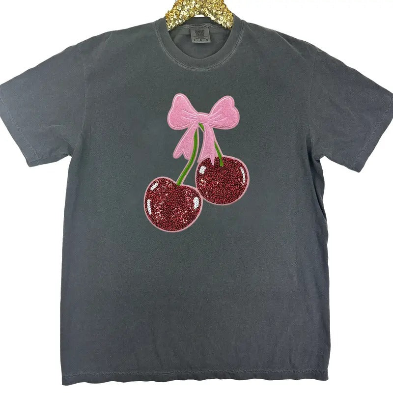 PATCH Cherry Coquette Comfort Colors T-Shirt Hoodie, Sweatshirt | CiraTrend.com