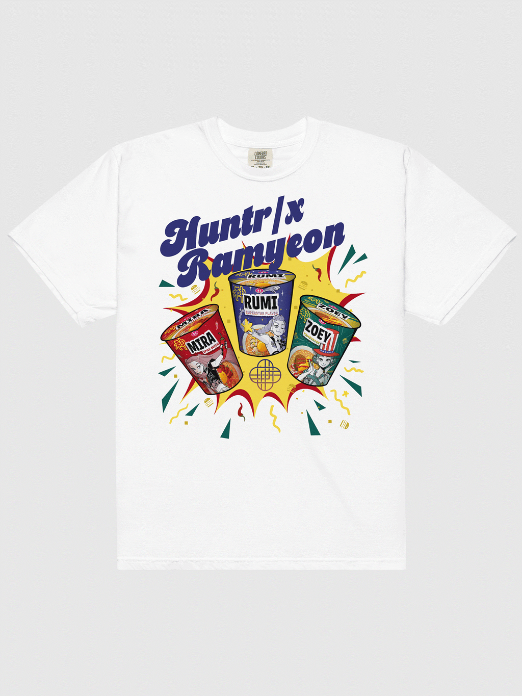 K-Pop Demon Hunters HUNTR/X Ramyeon Comfort Colors T-Shirt Hoodie, Sweatshirt | CiraTrend.com (Image 1)