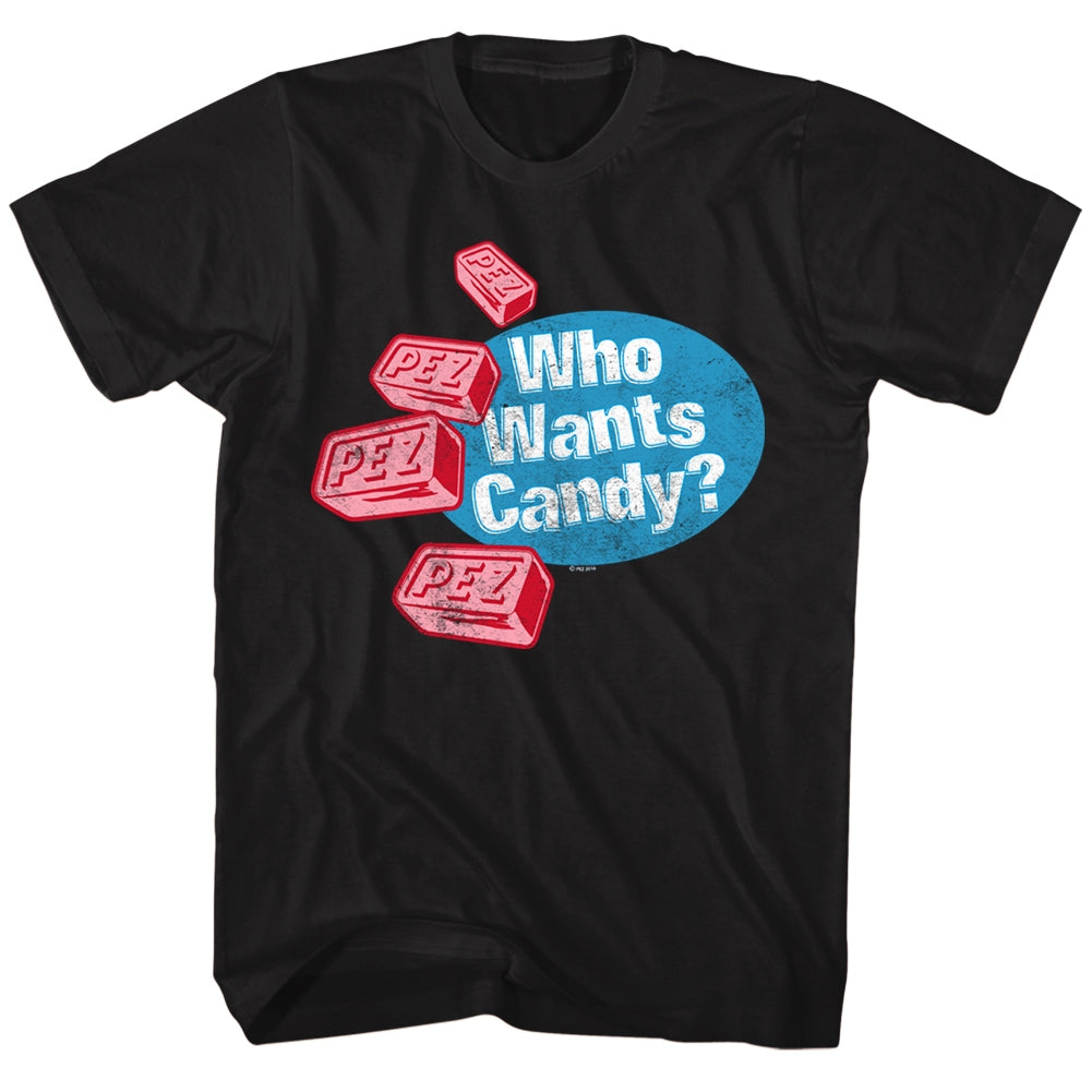 Pez Mens S/S T-Shirt - Who Wants Candy - Solid Black Hoodie, Sweatshirt | CiraTrend.com