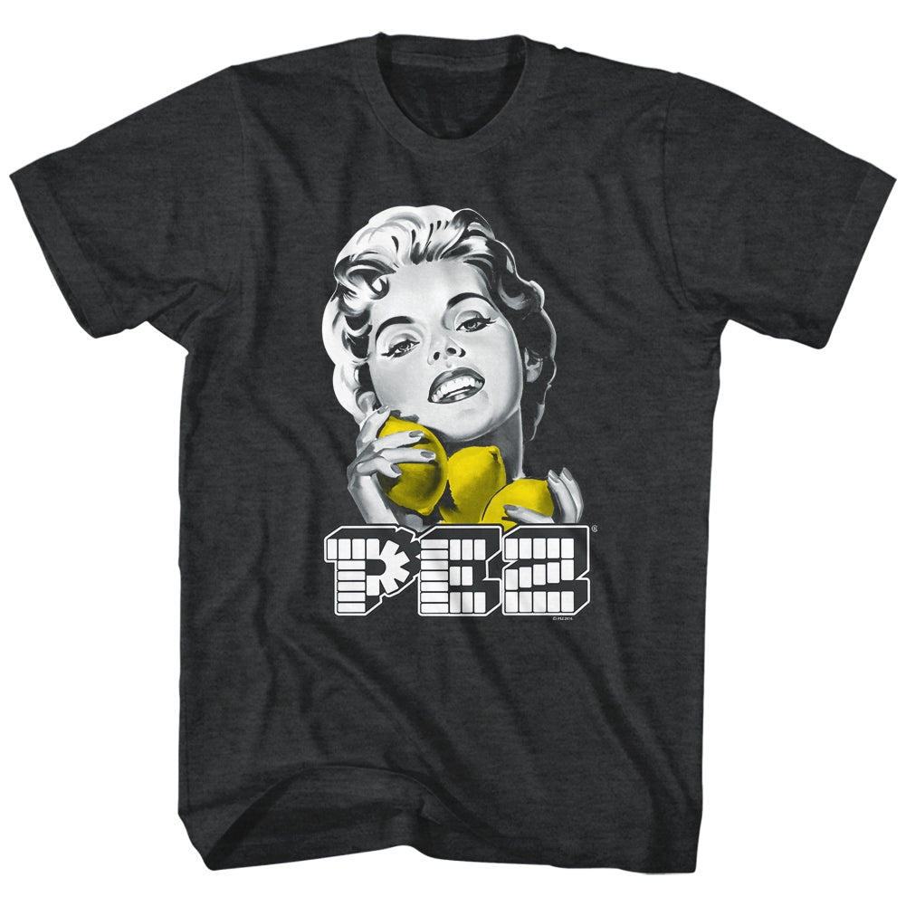 Pez Mens S/S T-Shirt - Lemon Pez - Heather Black Heather Hoodie, Sweatshirt | CiraTrend.com