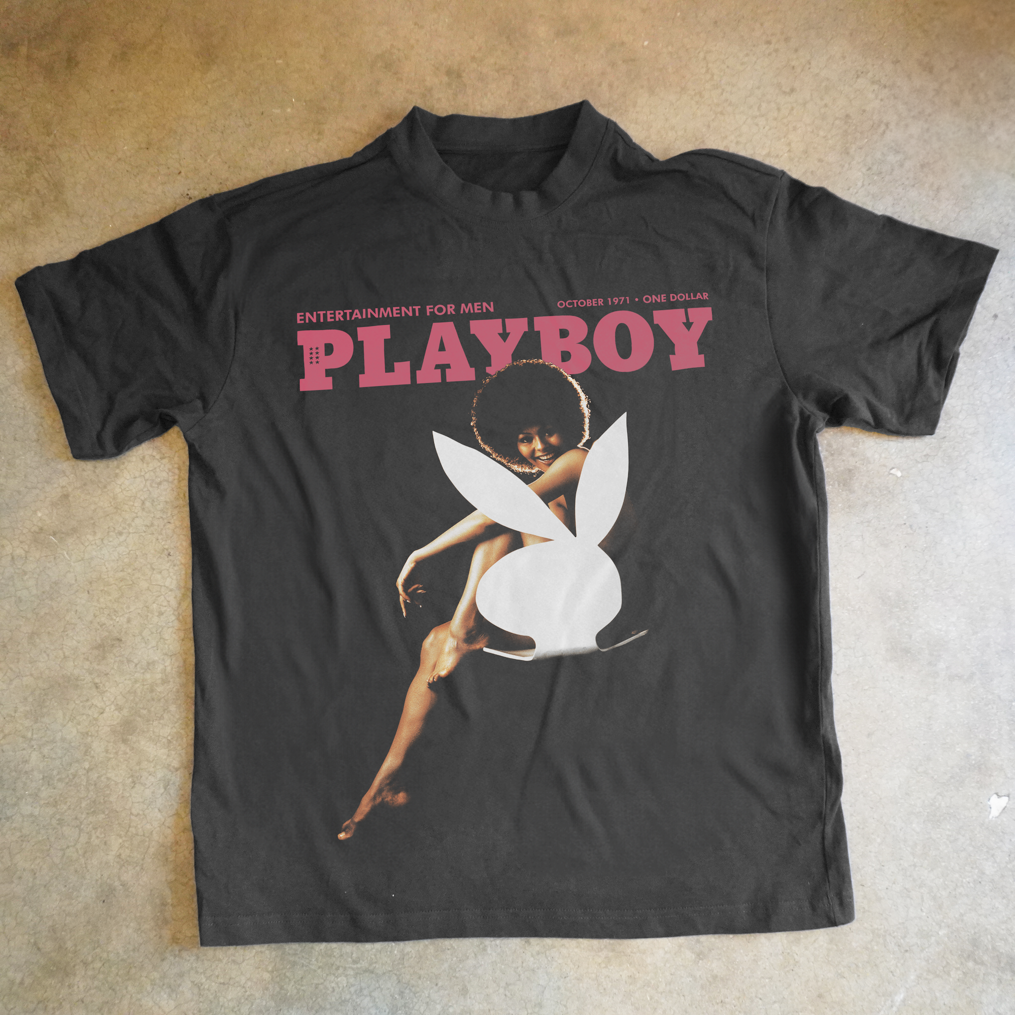 1971 PLAYBOY 'BUNNY CHAIR' HEAVYWEIGHT BLACK T-SHIRT Hoodie, Sweatshirt | CiraTrend.com (Image 1)