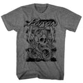 Poison Mens S/S T-Shirt - Skull Snake Lightning - Heather Graphite Heather Hoodie, Sweatshirt | CiraTrend.com