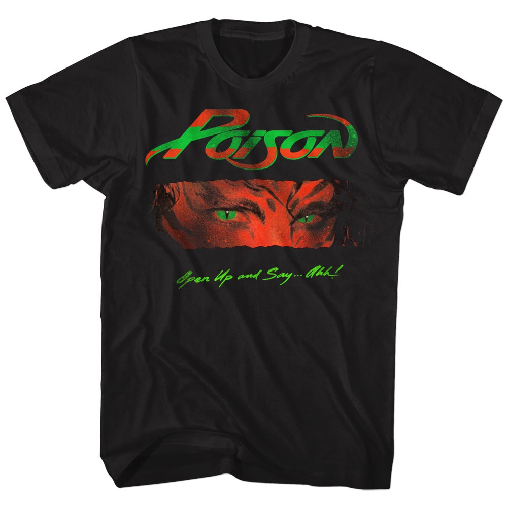 Poison Mens S/S T-Shirt - Open Up And Say Ahh - Solid Black Hoodie, Sweatshirt | CiraTrend.com
