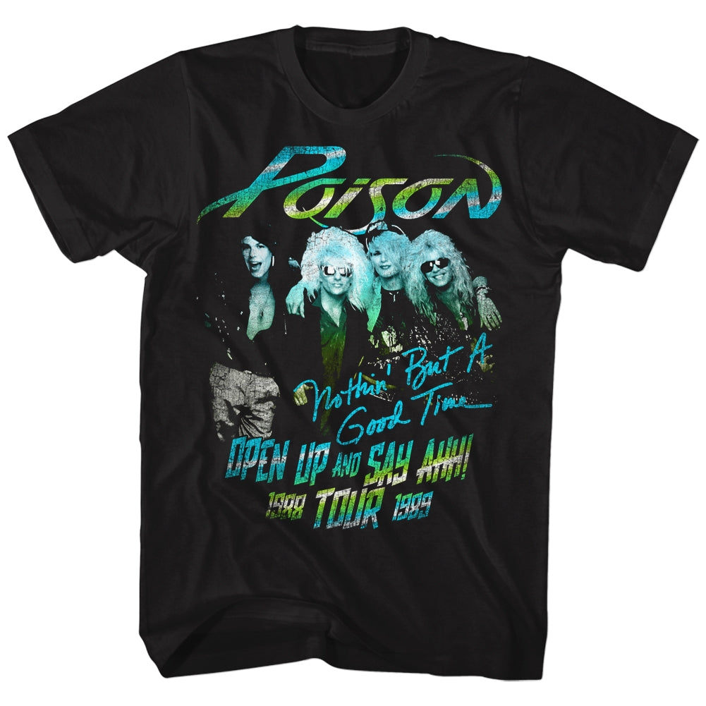 Poison Mens S/S T-Shirt - Tour Shirt - Solid Black Hoodie, Sweatshirt | CiraTrend.com