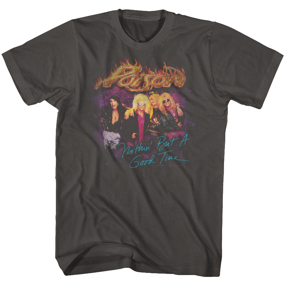 Poison Mens S/S T-Shirt - Good Times - Solid Smoke Hoodie, Sweatshirt | CiraTrend.com