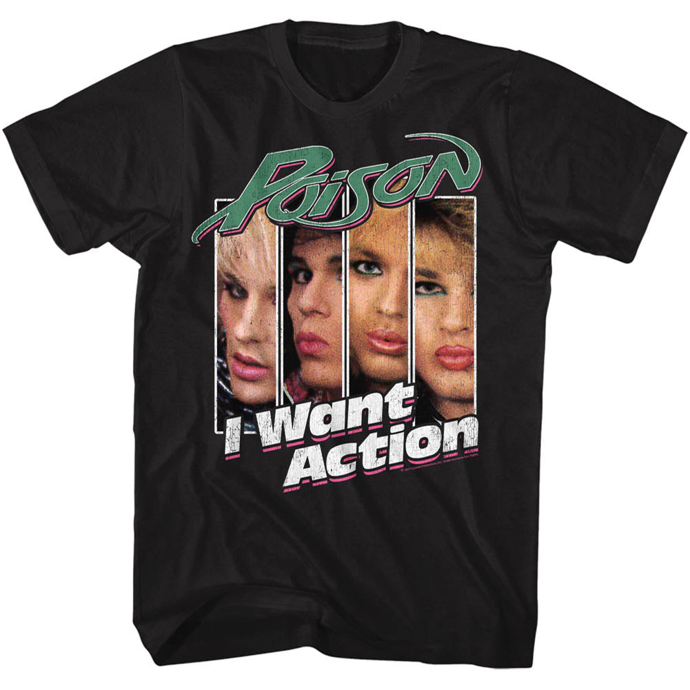 Poison Mens S/S T-Shirt - Iwantaction - Solid Black Hoodie, Sweatshirt | CiraTrend.com