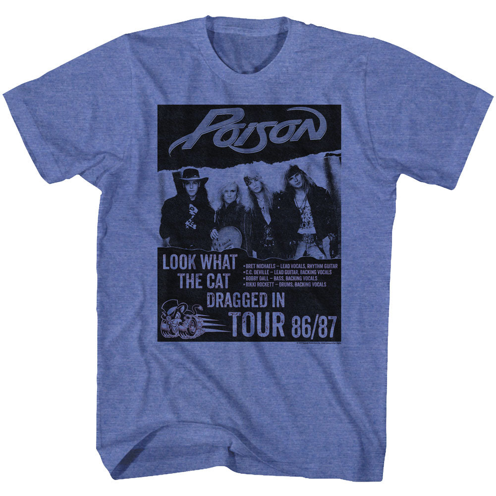 Poison Mens S/S T-Shirt - Look What Tour - Heather Royal Heather Hoodie, Sweatshirt | CiraTrend.com
