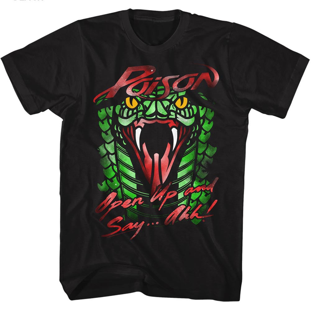 Poison Mens S/S T-Shirt - Poison Snake - Solid Black Hoodie, Sweatshirt | CiraTrend.com