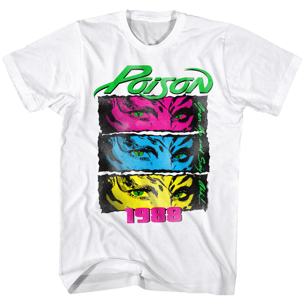 Poison Mens S/S T-Shirt - Poison 88 - Solid White Hoodie, Sweatshirt | CiraTrend.com