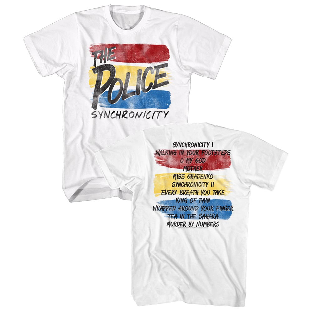 The Police Mens S/S T-Shirt - Synchronicity - Solid White Hoodie, Sweatshirt | CiraTrend.com