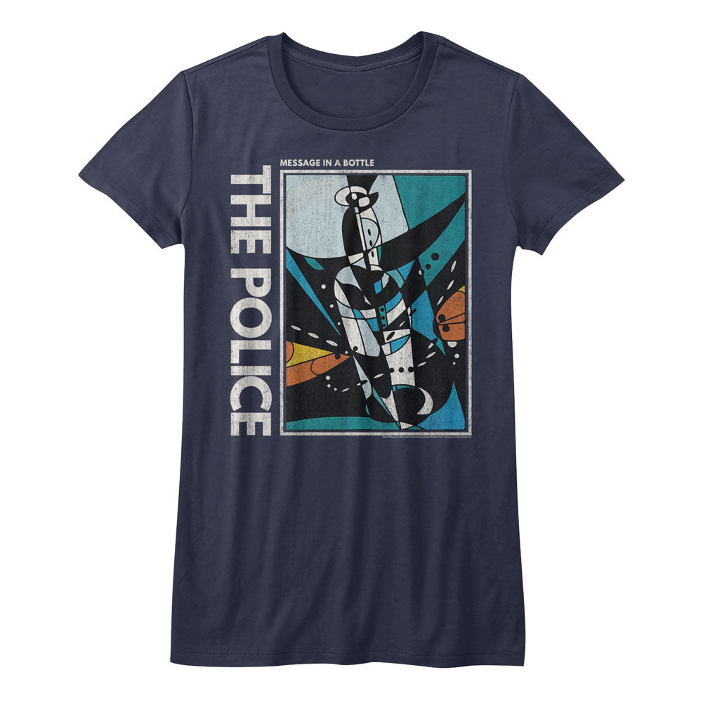The Police Girls Juniors S/S T-Shirt - Message In A Bottle - Solid Navy Hoodie, Sweatshirt | CiraTrend.com