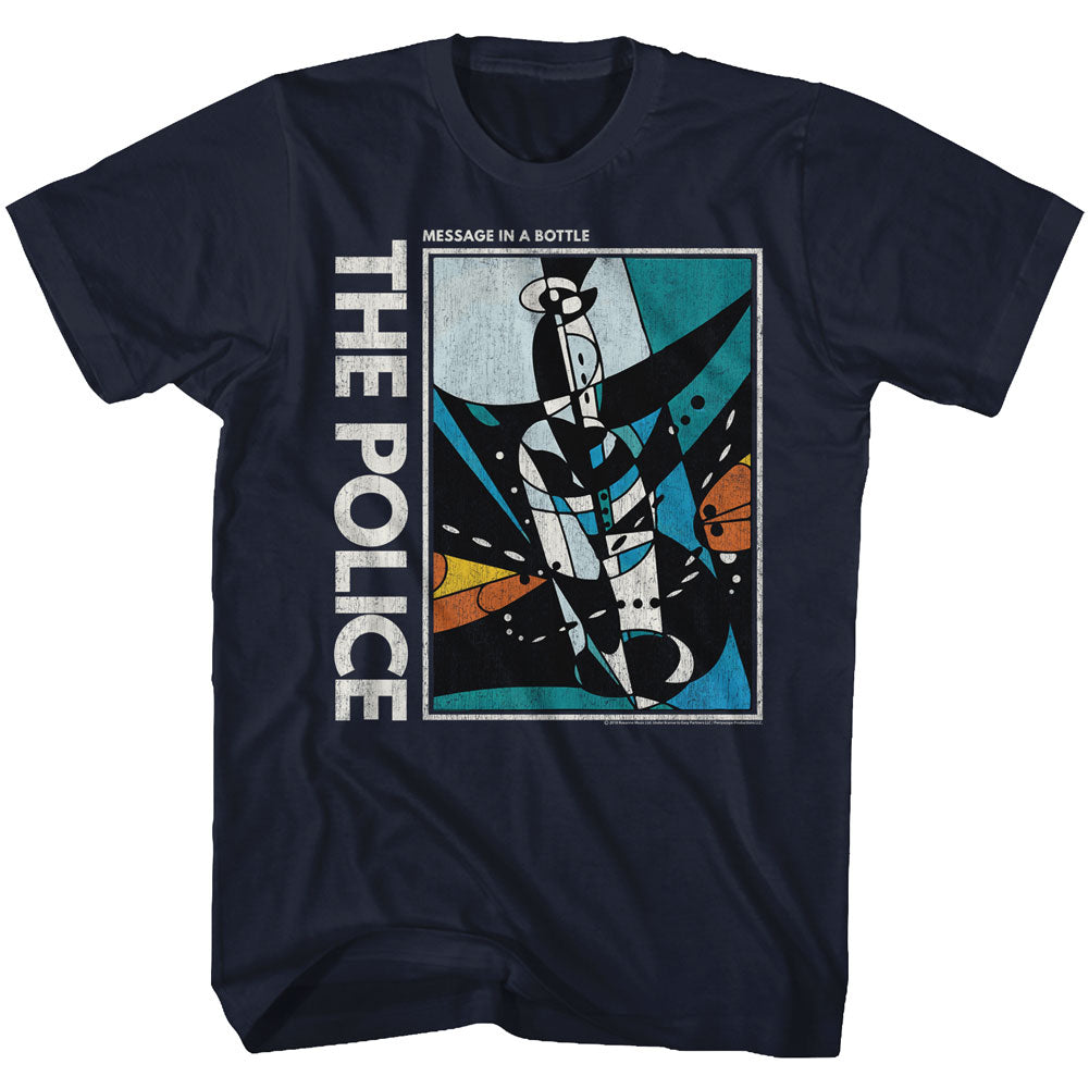 The Police Mens S/S T-Shirt - Message In A Bottle - Solid Navy Hoodie, Sweatshirt | CiraTrend.com
