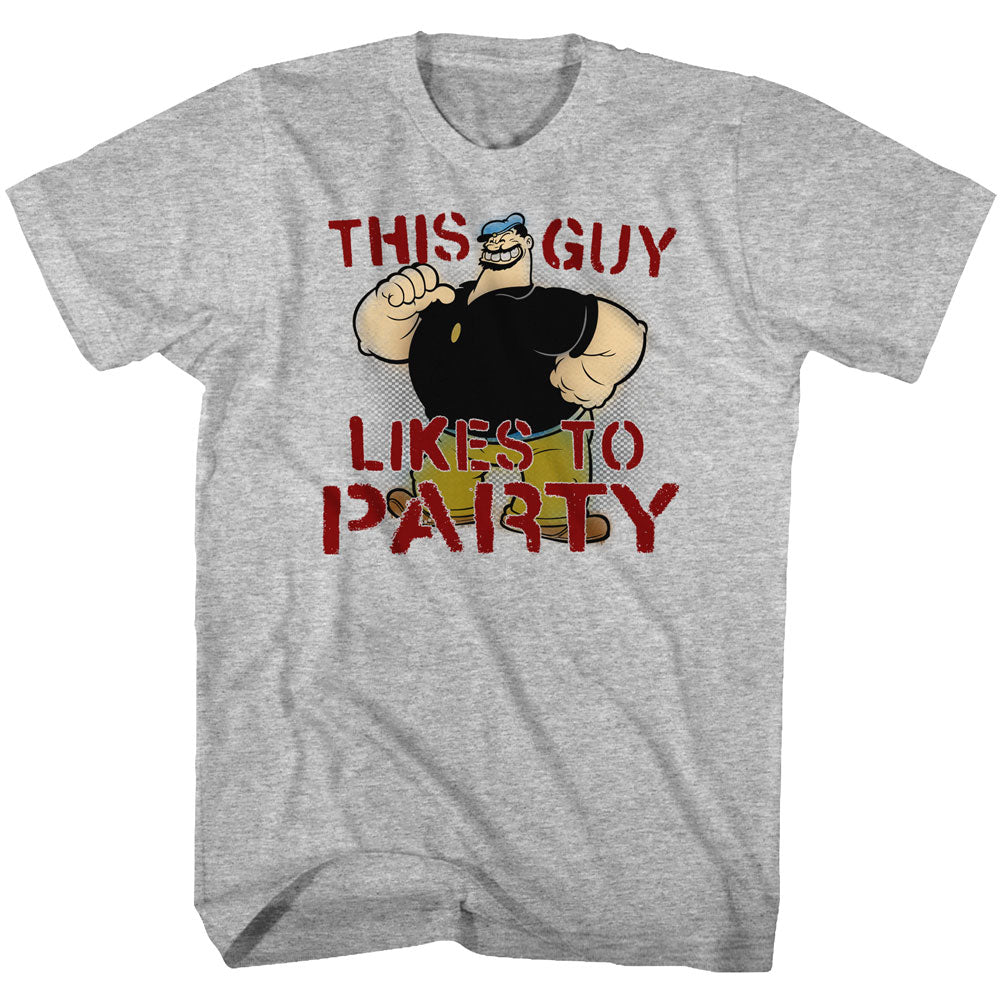 Popeye Mens S/S T-Shirt - Partee - Heather Gray Heather Hoodie, Sweatshirt | CiraTrend.com