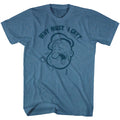 Popeye Mens S/S T-Shirt - Why Must I Cry - Heather Pacific Blue Heather Hoodie, Sweatshirt | CiraTrend.com