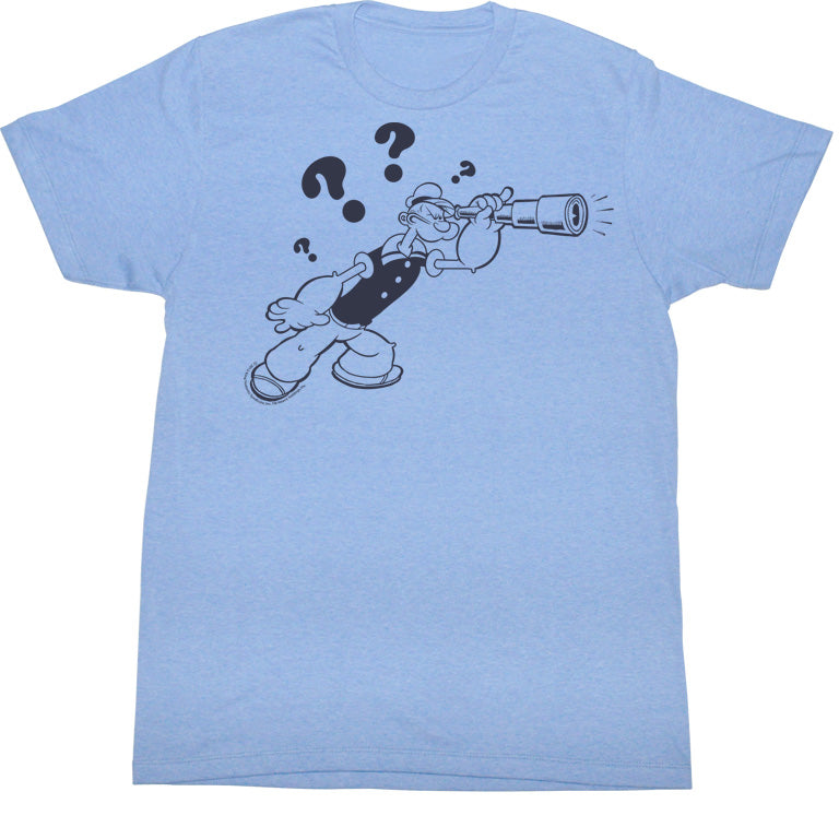 Popeye Mens S/S T-Shirt - Whad - Heather Light Blue Heather Hoodie, Sweatshirt | CiraTrend.com