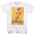 Popeye Mens S/S T-Shirt - Spinach Style - Solid White Hoodie, Sweatshirt | CiraTrend.com