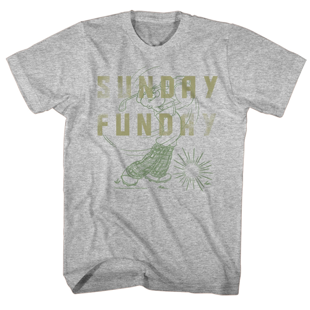 Popeye Mens S/S T-Shirt - Sunday - Heather Gray Heather Hoodie, Sweatshirt | CiraTrend.com