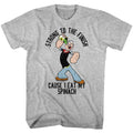 Popeye Mens S/S T-Shirt - Strong - Heather Gray Heather Hoodie, Sweatshirt | CiraTrend.com