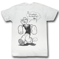 Popeye Mens S/S T-Shirt - Sailorman - Solid White Hoodie, Sweatshirt | CiraTrend.com