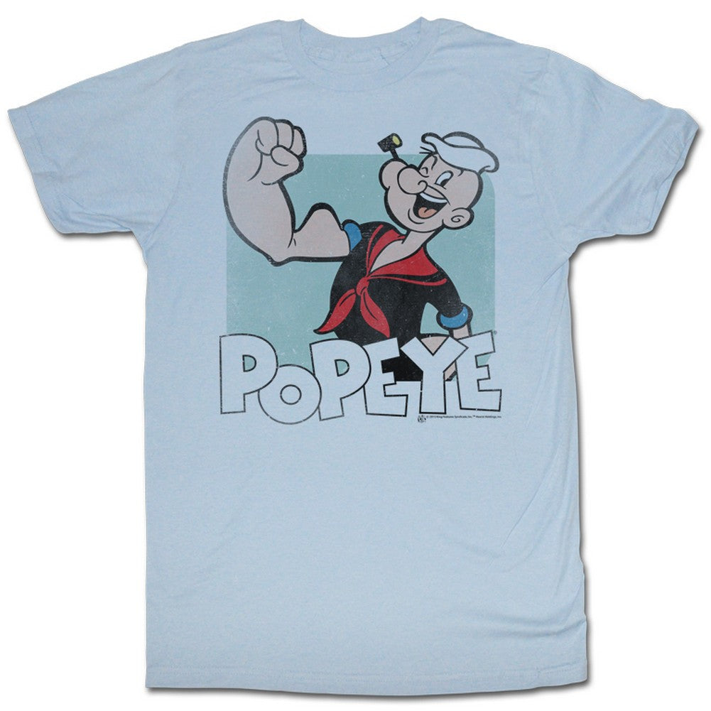 Popeye Mens S/S T-Shirt - Popeye - Solid Light Blue Hoodie, Sweatshirt | CiraTrend.com