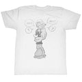 Popeye Mens S/S T-Shirt - Comicish - Solid White Hoodie, Sweatshirt | CiraTrend.com