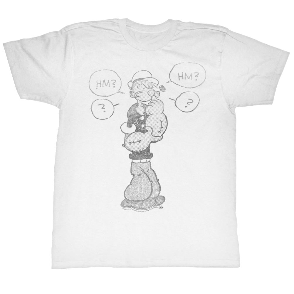 Popeye Mens S/S T-Shirt - Comicish - Solid White Hoodie, Sweatshirt | CiraTrend.com
