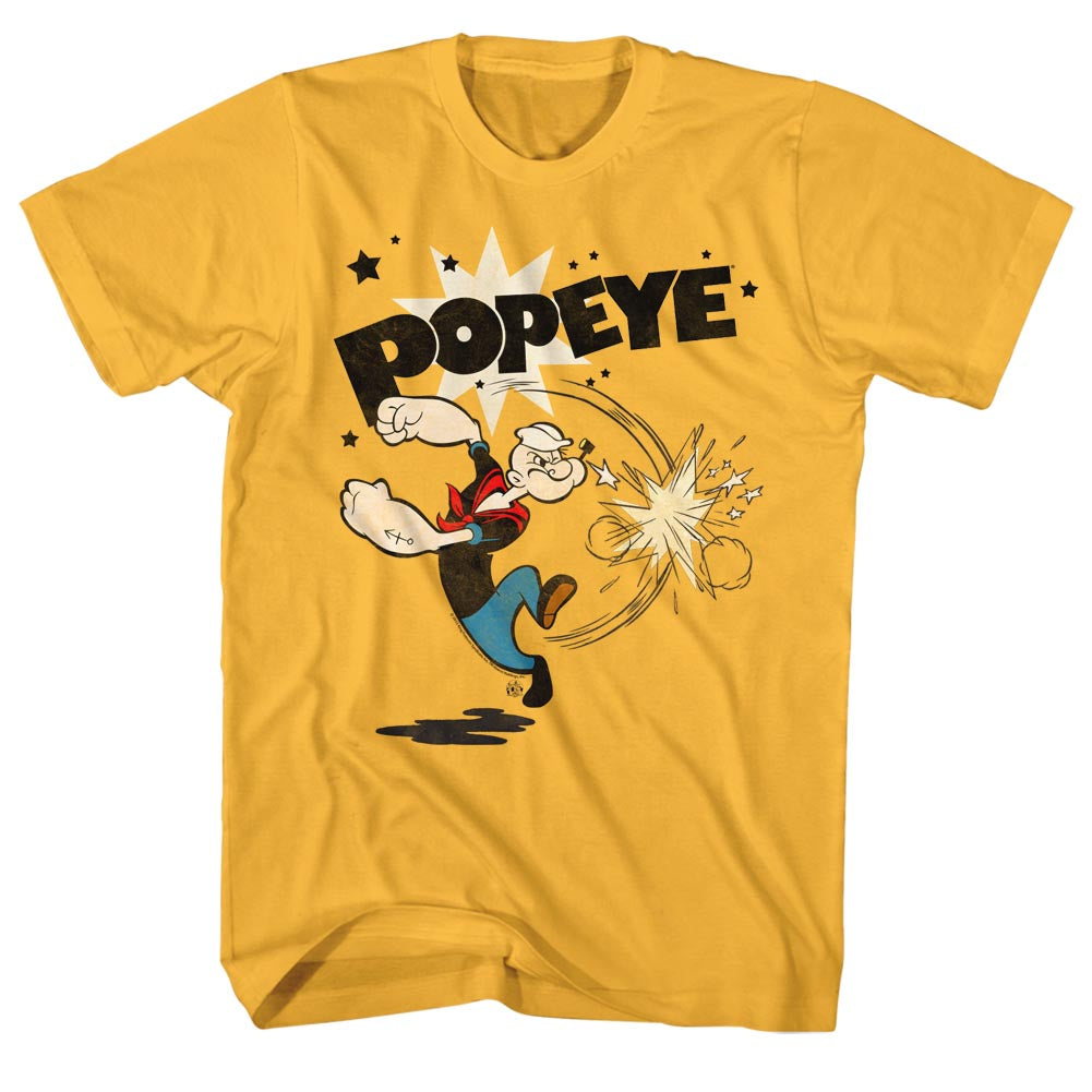 Popeye Mens S/S T-Shirt - Punch - Solid Ginger Hoodie, Sweatshirt | CiraTrend.com