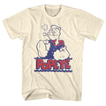 Popeye Mens S/S T-Shirt - Wah - Solid Natural Hoodie, Sweatshirt | CiraTrend.com