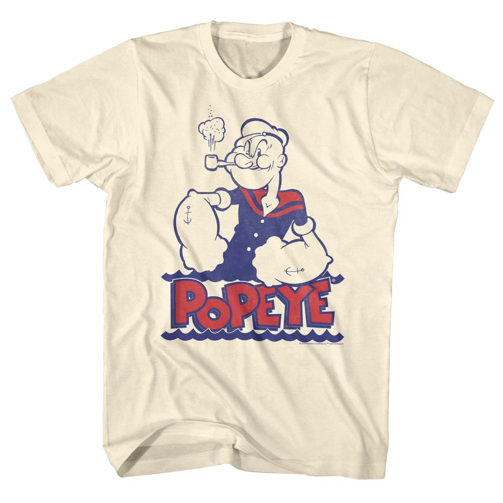 Popeye Mens S/S T-Shirt - Wah - Solid Natural Hoodie, Sweatshirt | CiraTrend.com
