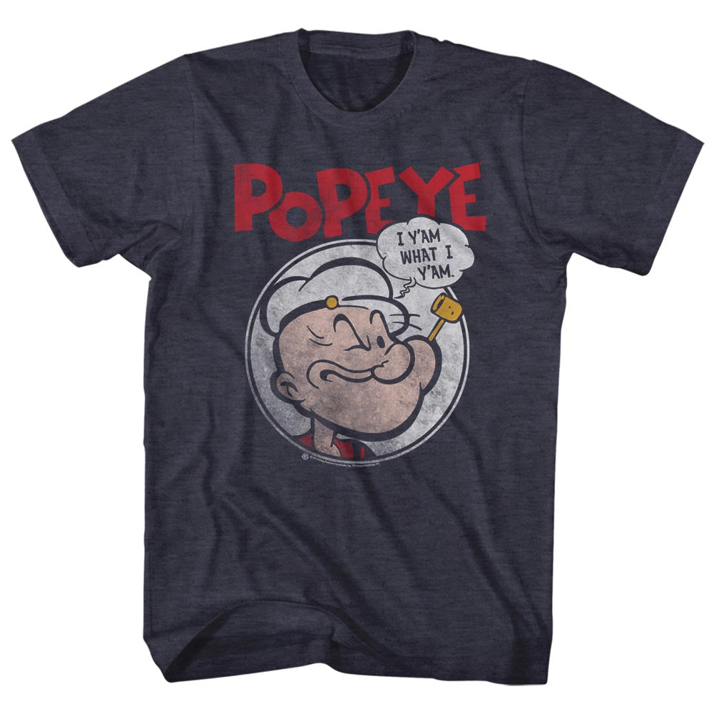 Popeye Mens S/S T-Shirt - Y'Am - Heather Navy Heather Hoodie, Sweatshirt | CiraTrend.com