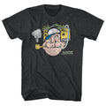 Popeye Mens S/S T-Shirt - Spinach - Heather Black Heather Hoodie, Sweatshirt | CiraTrend.com
