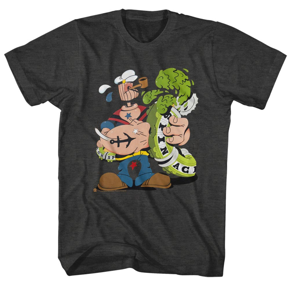 Popeye Mens S/S T-Shirt - Woodhead - Heather Black Heather Hoodie, Sweatshirt | CiraTrend.com