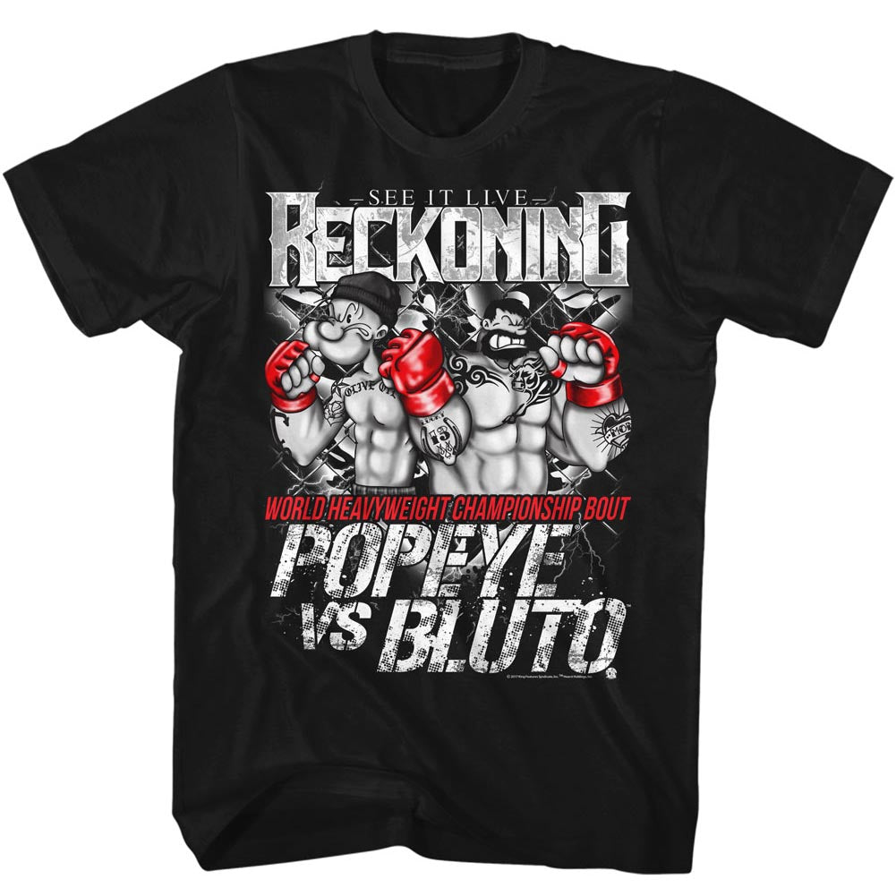 Popeye Mens S/S T-Shirt - Reckoning - Solid Black Hoodie, Sweatshirt | CiraTrend.com