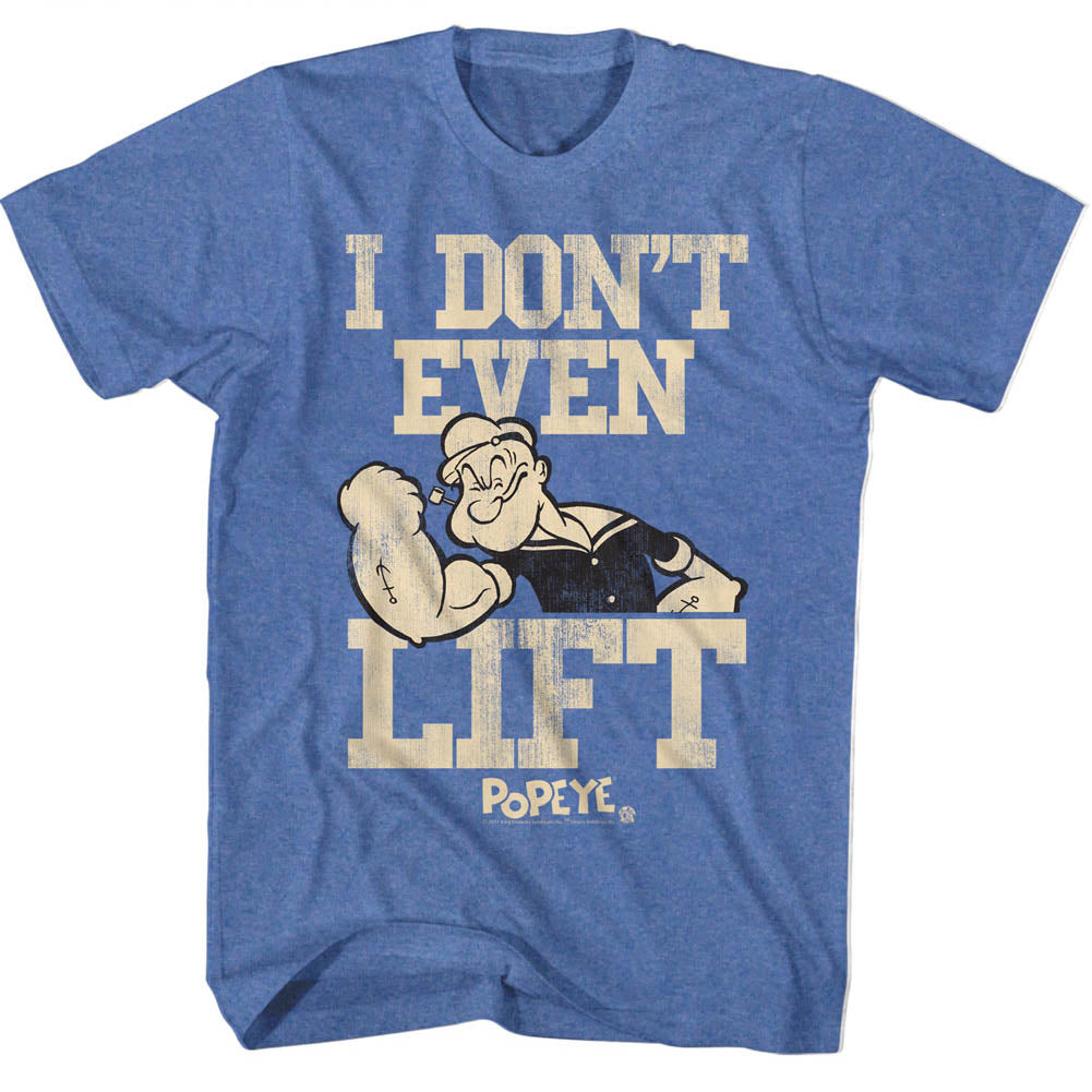 Popeye Mens S/S T-Shirt - Noliftin - Heather Royal Heather Hoodie, Sweatshirt | CiraTrend.com