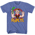 Popeye Mens S/S T-Shirt - Spinach - Heather Royal Heather Hoodie, Sweatshirt | CiraTrend.com