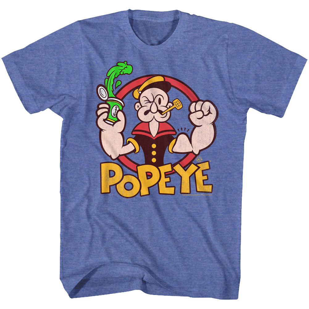 Popeye Mens S/S T-Shirt - Spinach - Heather Royal Heather Hoodie, Sweatshirt | CiraTrend.com