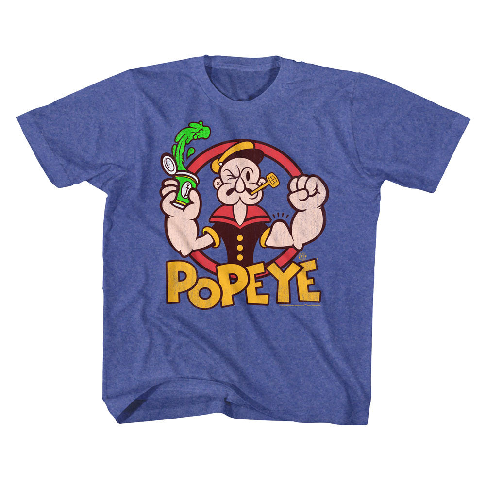Popeye Toddler S/S T-Shirt - Spinach - Heather Vintage Royal Hoodie, Sweatshirt | CiraTrend.com