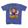 Popeye Youth S/S T-Shirt - Spinach - Heather Vintage Royal Hoodie, Sweatshirt | CiraTrend.com