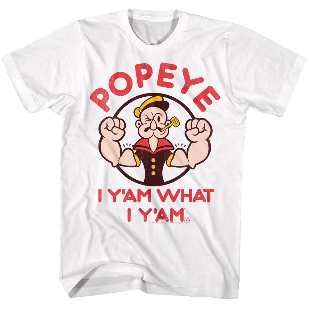 Popeye Mens S/S T-Shirt - Yam - Solid White Hoodie, Sweatshirt | CiraTrend.com