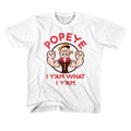 Popeye Toddler S/S T-Shirt - Yam - Solid White Hoodie, Sweatshirt | CiraTrend.com