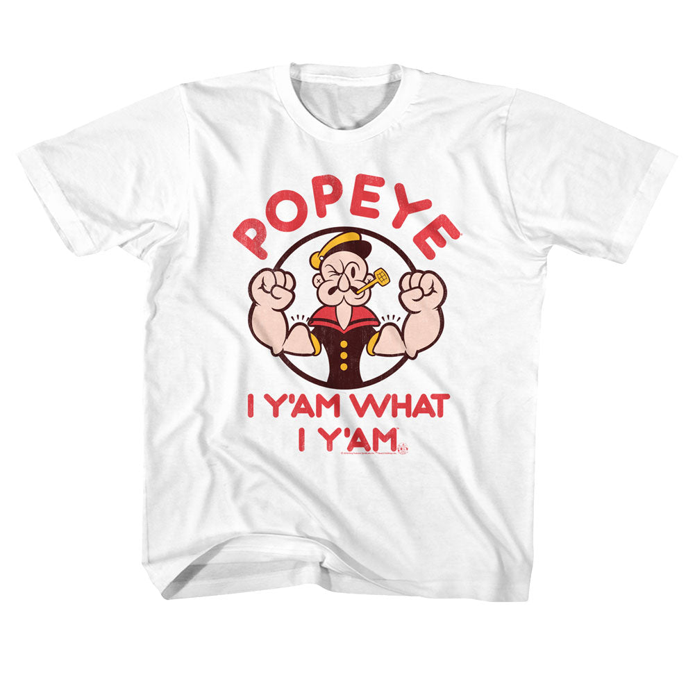 Popeye Youth S/S T-Shirt - Yam - Solid White Hoodie, Sweatshirt | CiraTrend.com