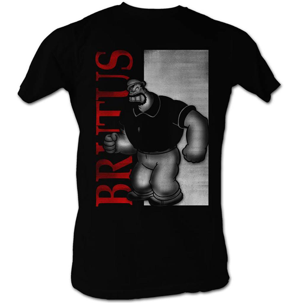 Popeye Mens S/S T-Shirt - Scar Brutus - Solid Black Hoodie, Sweatshirt | CiraTrend.com