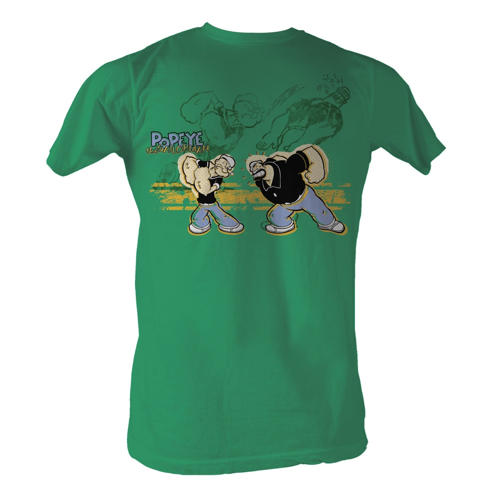 Popeye Mens S/S T-Shirt - Popeye Punch - Solid Kelly Hoodie, Sweatshirt | CiraTrend.com