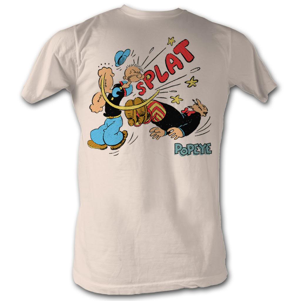 Popeye Mens S/S T-Shirt - Sailor Punch - Solid Natural Hoodie, Sweatshirt | CiraTrend.com