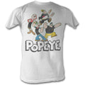 Popeye Mens S/S T-Shirt - Pop Group - Solid White Hoodie, Sweatshirt | CiraTrend.com