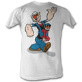 Popeye Mens S/S T-Shirt - Pappa Popeye - Solid White Hoodie, Sweatshirt | CiraTrend.com
