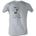 Popeye Mens S/S T-Shirt - Popeye Washed - Solid Silver Hoodie, Sweatshirt | CiraTrend.com