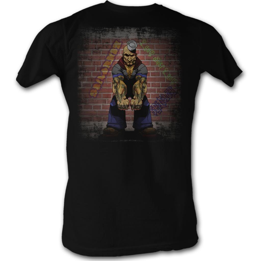 Popeye Mens S/S T-Shirt - Serious Popeye - Solid Black Hoodie, Sweatshirt | CiraTrend.com