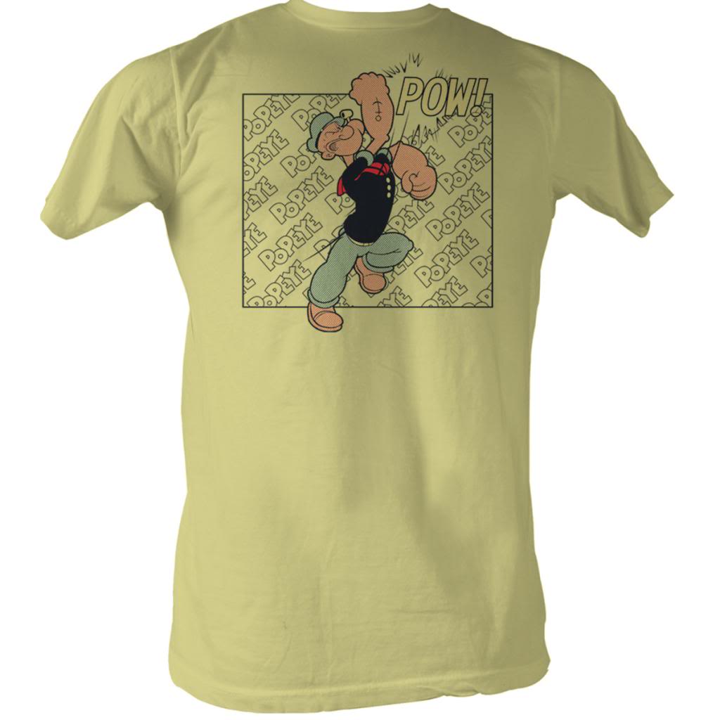 Popeye Mens S/S T-Shirt - Poppow - Heather Yellow Heather Hoodie, Sweatshirt | CiraTrend.com