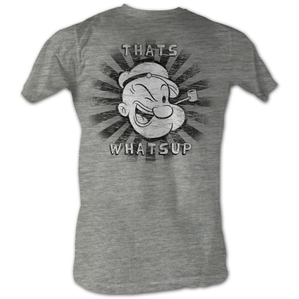Popeye Mens S/S T-Shirt - ThatÃ¢â‚¬â„¢S Whats Up - Heather Gray Heather Hoodie, Sweatshirt | CiraTrend.com